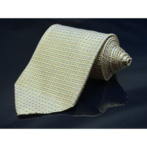 XMI Expressly for MELVINS Tie Men's 100% Silk Geometric Yellow  USA 4.0"